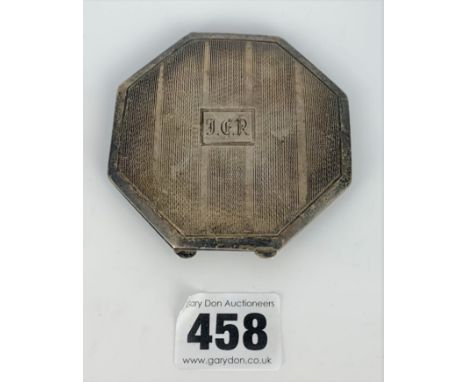Silver compact 3” diameter, w: 2.8 ozt