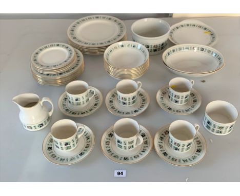 Royal Doulton ‘Tapestry’ 45 piece tea and dinner service comprising 1 serving plate, 6 dinner plates, 7 medium plates, 6 side