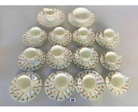 Collingwood ‘Rose Buds’ 38 piece tea service comprising 12 cups, 12 saucers, 10 side plates, 2 sandwich plates, sugar and cre