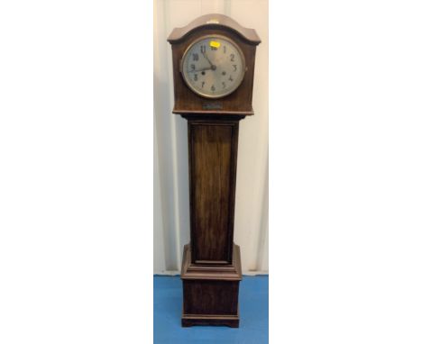 Oak granddaughter clock, 2 hole white face. 9.75” wide x 7” deep x 50” high