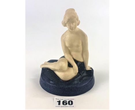 Royal Worcester Crown Ware seated lady figure 5.5” high