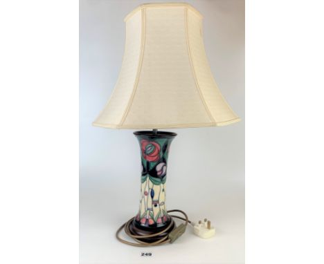 Moorcroft lamp 11” high, with fittings and shade 24” high – Mackintosh design