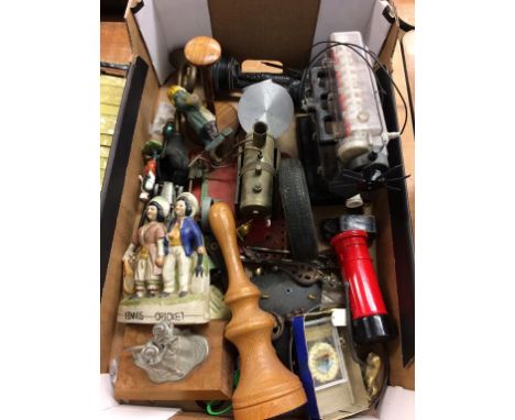 Tray of assorted, including model engine etc.