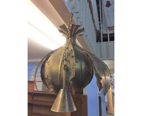 A brass light fitting