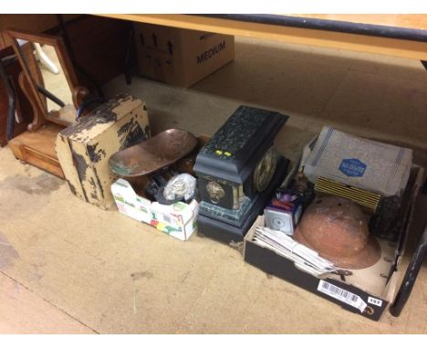 A quantity of assorted, to include a swing mirror and mantle clock etc.