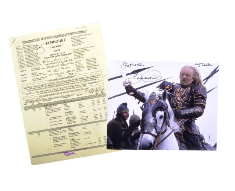 The Collection Of Bernard Hill - The Lord Of The Rings (2001-2003) - an original production used call sheet dated 26th Octobe
