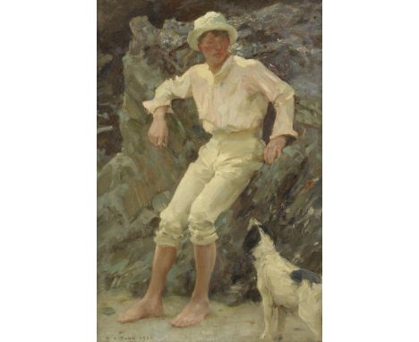 Henry Scott Tuke, RA, RWS (British, 1858-1929)Expectant signed and dated 'H. S. TUKE. 1923' (lower left), inscribed with titl