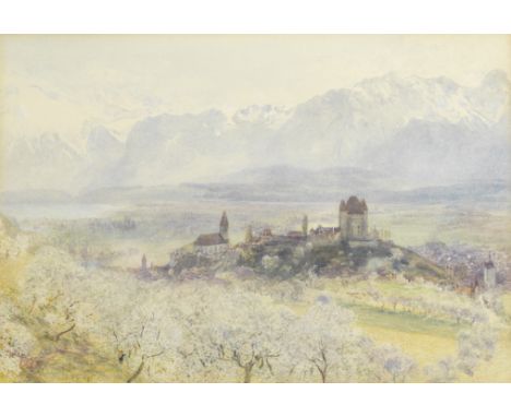 Alfred William Hunt, RWS (British, 1830-1896)Thun, evening; Thun in Spring  a pair, the first signed and dated 'AWHUNT/1870' 