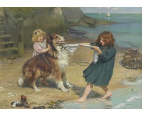 Arthur John Elsley (British, 1860-1952)Won't You Try? signed and dated 'ArthurJ.Elsley/1905' (lower left)oil on canvas 66 x 9