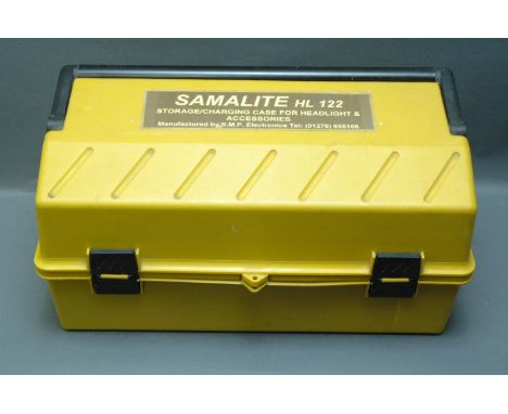 Samalite HL122 headlamp with batteries, charger, carry case, etc. 