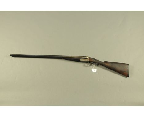 Frederick Williams 12 bore side/side shotgun, 30 inch Damascus barrels, 1/4 and 3/4 choke, 2.5 inch chambers, rib marked Fred