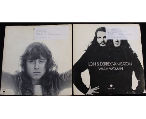 APPLE DEMOS - 2 x very hard to source 7" demonstration singles. First up is Lon & Derrek Van Eaton - Warm Woman (APPLE 46, gr