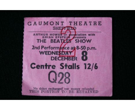 THE BEATLES SHOW - a ticket stub for The Beatles Show from 8th December 1965 at the Gaumont Theatre Sheffield (from the Beatl