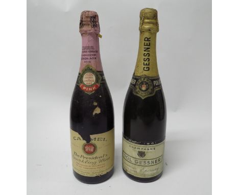 1965 Carmel The President's Sparkling Wine, Pink and 1961 Pol Gessner Champagne (2)