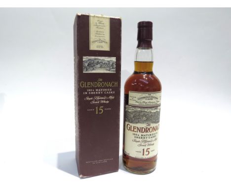 The Glendronach 15 Year Old Single Highland Malt Scotch Whisky, 100% matured in sherry casks, 40%, 70cl, boxed