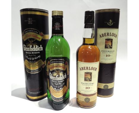 Aberlour 10 Year Old Single Highland Malt Scotch Whisky 700ml, Glenfiddich Special Reserve Single Malt Special Reserve Scotch
