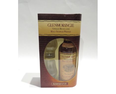 Glenmorangie 10 Years Old Single Highland Malt Scotch Whisky, 70cl in presentation box with two glasses