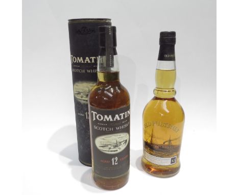 Old Pulteney 12 Year Old Single Malt Scotch Whisky, 70cl. Tomatin 12 Year Old Single Highland Malt Scotch Whisky, 70cl, in tu