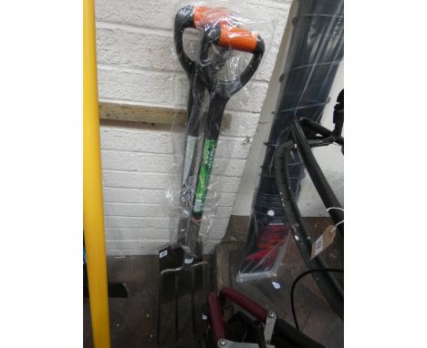 A new stainless steel digging spade and fork 