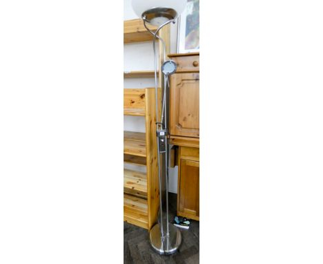 A chrome up lighter lamp standard with reading lamp 