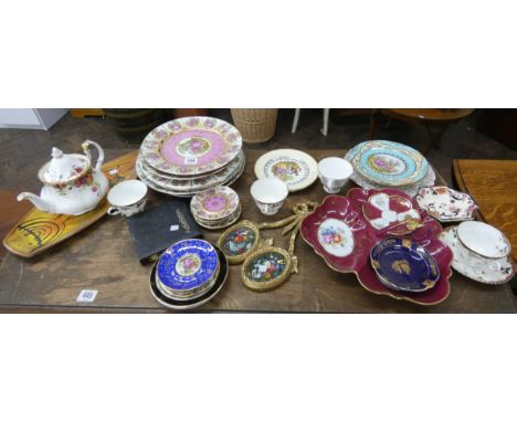 A quantity of assorted Vienna style plates, entree dishes, Royal Albert teapot etc 