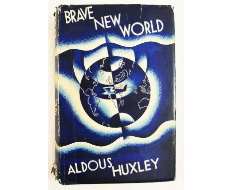 'Brave New World' by Aldous Huxley, first edition published in 1932 by Chatto and Windus of London, hardback blue cloth bound