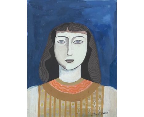 Stuart Barrie (Scottish 1925-2024) Portrait of a 17thc style man, ink, gouache and pen on paper, signed bottom right, dated '