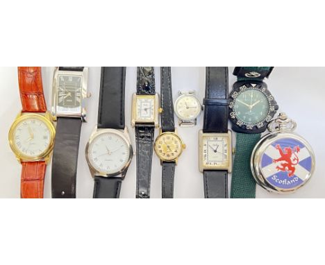 A group of gent's and ladies' quartz wristwatches comprising a Hawkshead diver watch with sixty-click unidirectional rotating