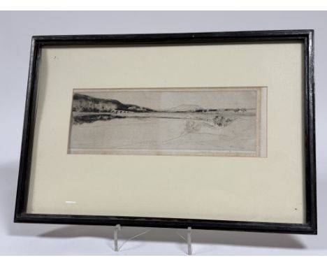 Sir David Young Cameron R.A., R.S.A. (Scottish, 1965-1945), "Strathearn", etching, signed in pencil lower right, in a glazed 