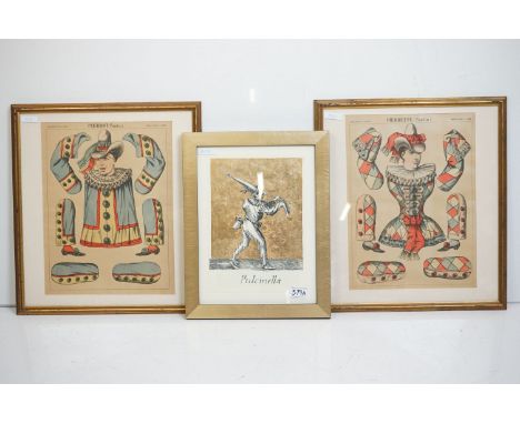Pierrot (Pantin), Imagerie D'Epinal, No 1345, hand coloured engraving, 37.5 x 28cm, Pierrette (Pantin), Imagerie D'Epinal, No