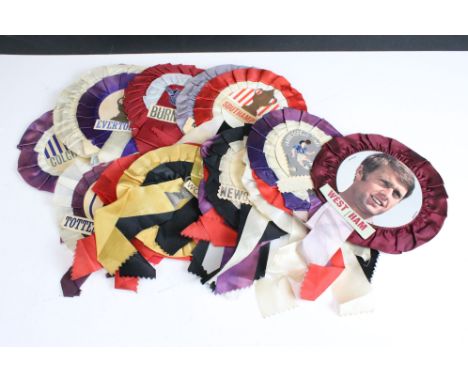 Football - collection of Twenty Four 1960's and 1970's Football Rosettes, clubs including Huddersfield Town, Arsenal featurin