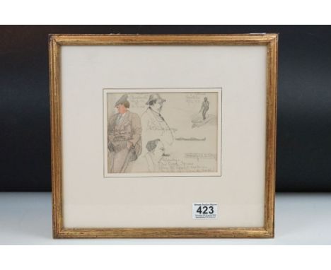 Marquees of Sligo, a watercolour and pencil portrait, character portrait sketch dated 1923 inscribed on verso 'on board ship'