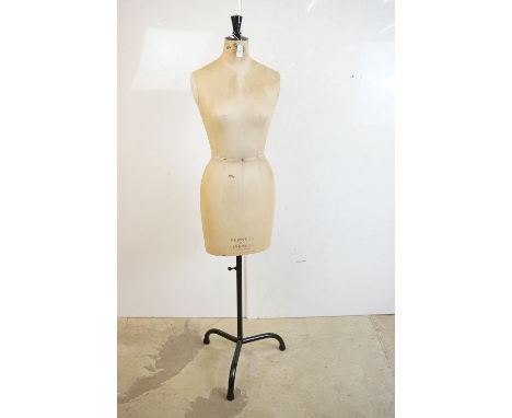 Early 20th century Female Torso cloth covered Mannequin or Dress Makers Dummy, size 10, marked Kennett and Lindsell Limited, 