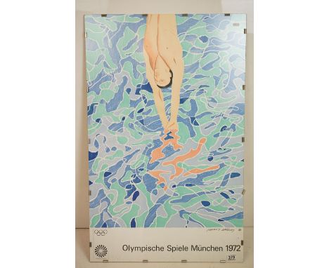 David Hockney (B. 1937), Olympische Spiele Munchen 1972, The Diver, poster for the Summer Olympic Games, 100.5 x 63.5cm., cli