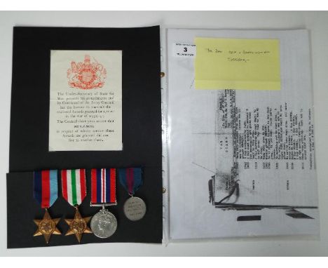 World War Two (WW2) campaign medals - Pte David William Small, 1939-1945 Star, Italy Star, War Medal and Sports medal (boxing