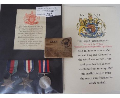 World War Two (WW2) campaign medals - 14650867 Private John Frankland Wilson, 1939-1945 Star, France and Germany Star and War