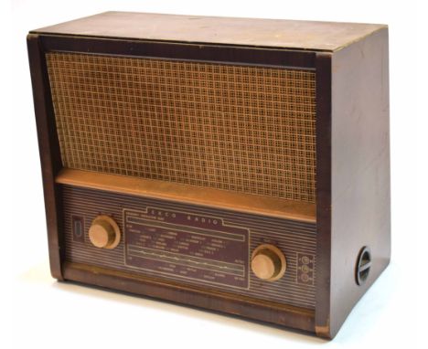 Mixed Lot: comprising two various wooden cased radios, the first Ekco, model U243, the rectangular case with moulded grille t