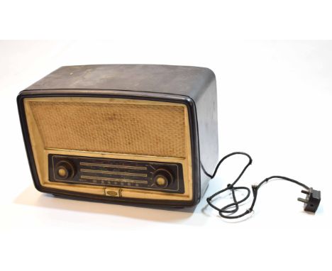 Mixed Lot: comprising two various Bakelite cased radios, the first Murphy Radio Ltd, AC Mains receiver type A547, the flared 