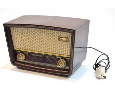 Mixed Lot: comprising two various radios, the first Philips, type 341A, No M11290, the black Bakelite rounded rectangular cas