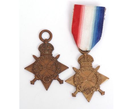 Mixed Lot: two 14-15 Stars, impressed 302812 A P Barber, SPO, RN and 8148 PTE W Mulhall, R IR RIS (2) 