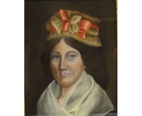 Portrait of a French Lady, 19th century pastel on canvas 40cm x 32cm  