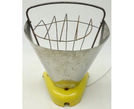 Art Deco Harper style chrome and enamel heater, converted to a table lamp, H35cm 