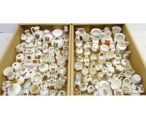 Quantity of crested ware including W.H. Goss and others, in two boxes