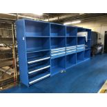 Rousseau Shelving w/ Drawers; Each Section is 4' Wide x 2' Deep x 8'-3" High [1st Row is 20' Long (4