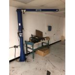 Vestil 300 Lb. Cap. Jib Crane (Model JOB-FM-3), 8' High Base, 6' Arm, Jet 1/2 Ton Plain Trolley [