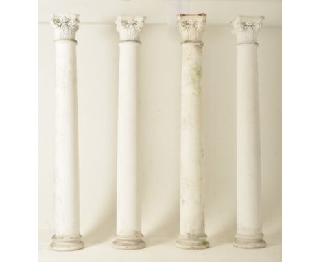 Architectural salvage - a set of four wood, plaster &amp; resin Neoclassical inspired decorative columns pillars. Each having