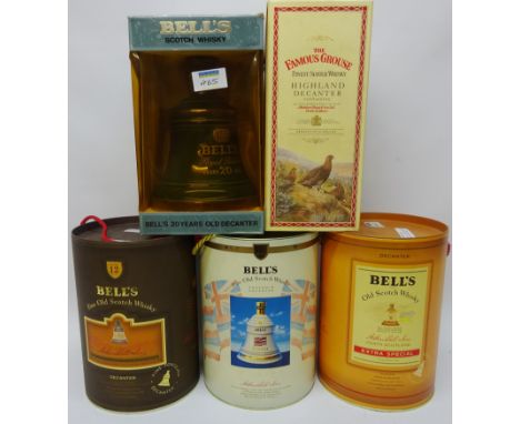 Bell's Scotch Whisky Wade Decanters aged 20 years 12 years (2) Hawaii etc a Famous Grouse Decanter 2008-2012 boxed (5) Condit