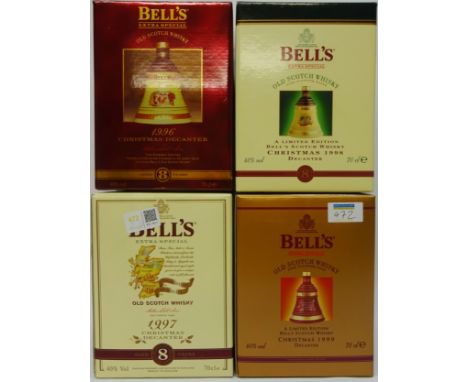 Bell's Scotch Whisky Christmas Wade Decanters 1996-1999 boxed (4) Condition Report Click here for further images, condition, 