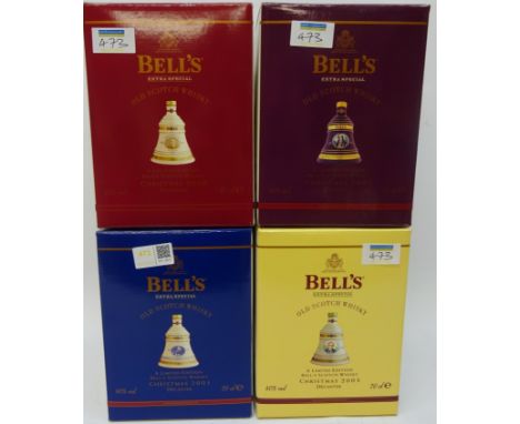 Bell's Ltd. Ed. Scotch Whisky Christmas Wade Decanters 2000-2003 boxed (4) Condition Report Click here for further images, co