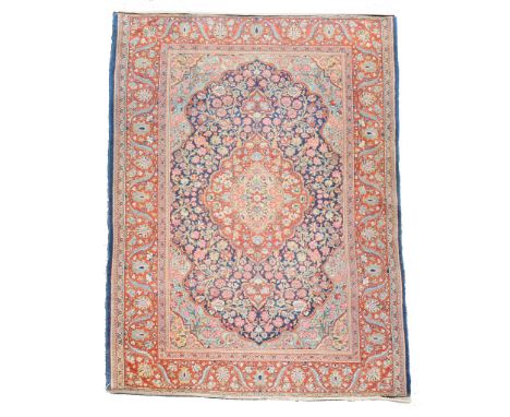 A Kashan rug, approximately 198 x 128cm  A Kashan rug,   approximately 198 x 128cm 